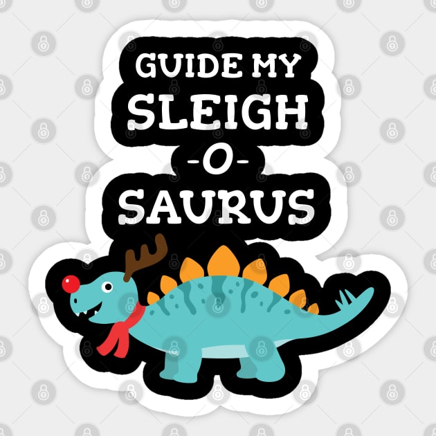 Funny Dinosaur Christmas Stegosaurus Sticker by MedleyDesigns67